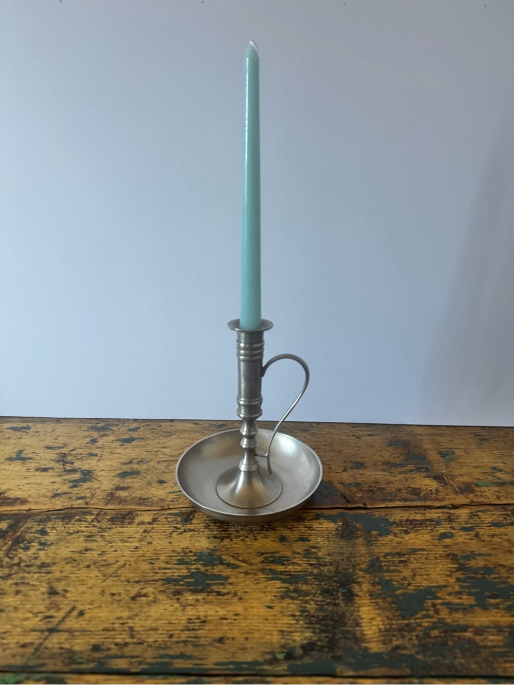 Classic Silver Tone Chamberstick Candle Holder